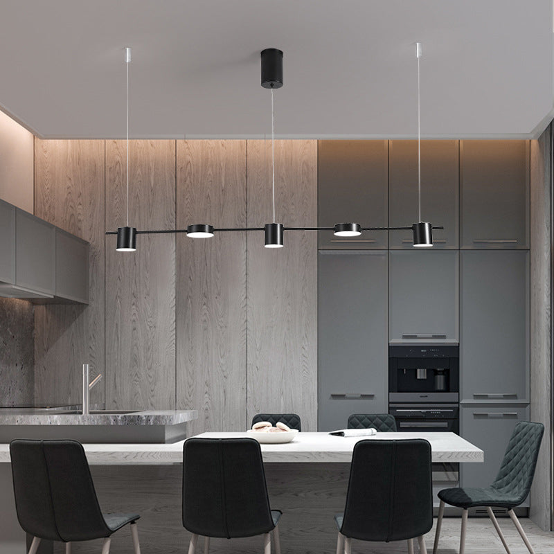 Modernism 3/5/6-Light Ceiling Light LED Kitchen Island Lighting in Golden/Black