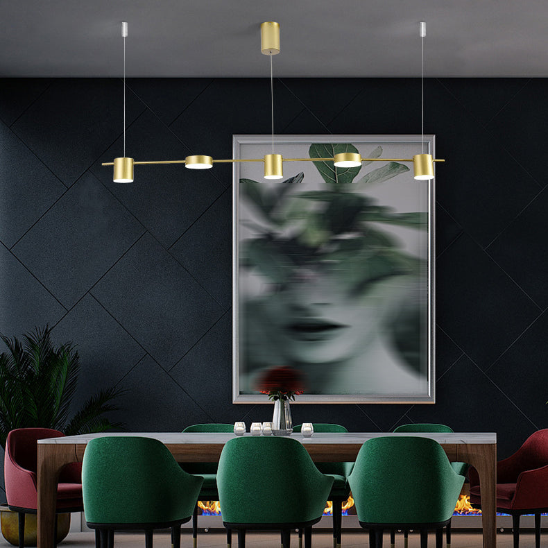 Modernism 3/5/6-Light Ceiling Light LED Kitchen Island Lighting in Golden/Black