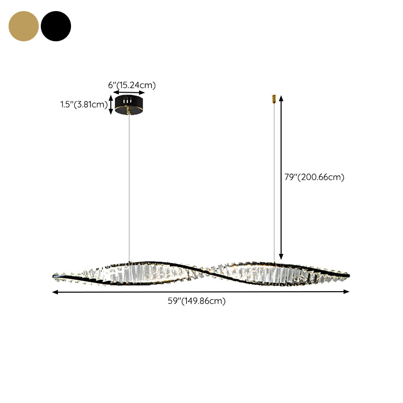 Single Modernism Golden/Black Ceiling Light LED Kitchen Island Lighting