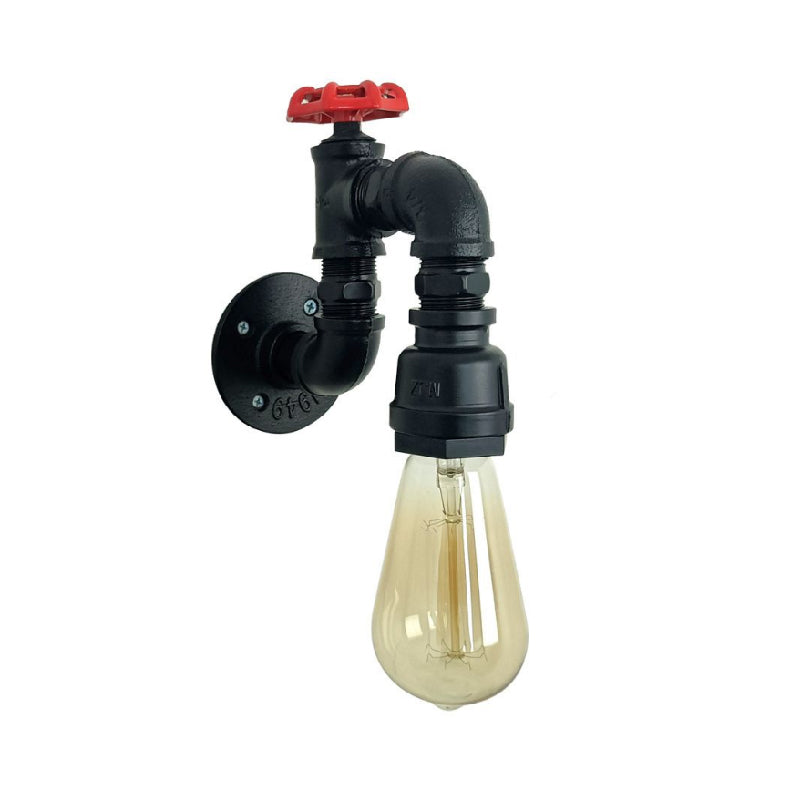 Industrial Wall Sconce Pipe Shape Wall Light with Metal Shade for Living Room