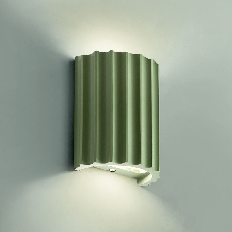 Modern Style Half Cylinder Wall Light Resin 2 Light Sconces for Bedroom