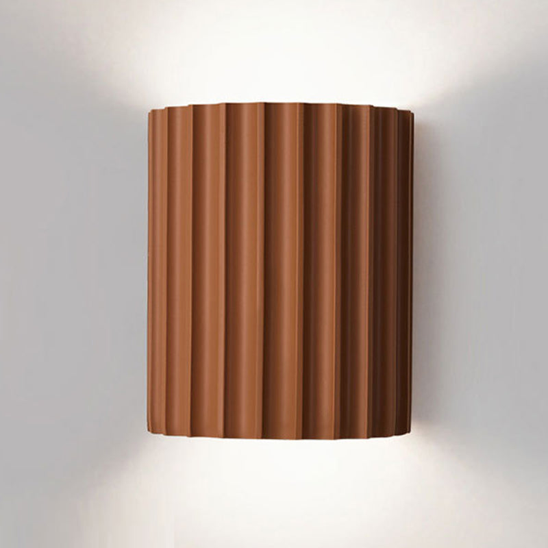 Modern Style Half Cylinder Wall Light Resin 2 Light Sconces for Bedroom