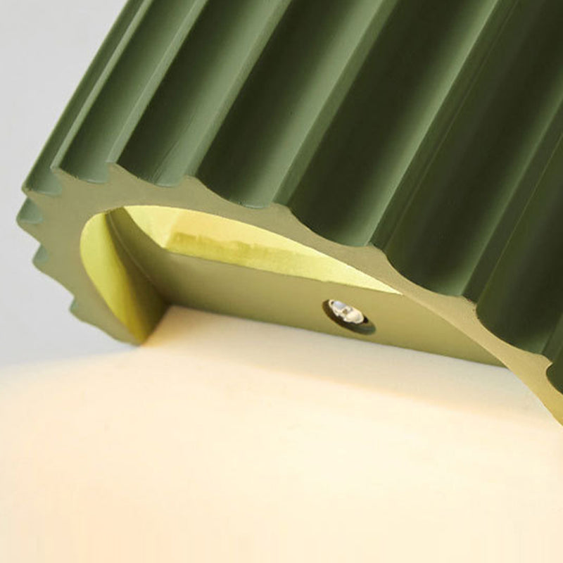 Modern Style Half Cylinder Wall Light Resin 2 Light Sconces for Bedroom