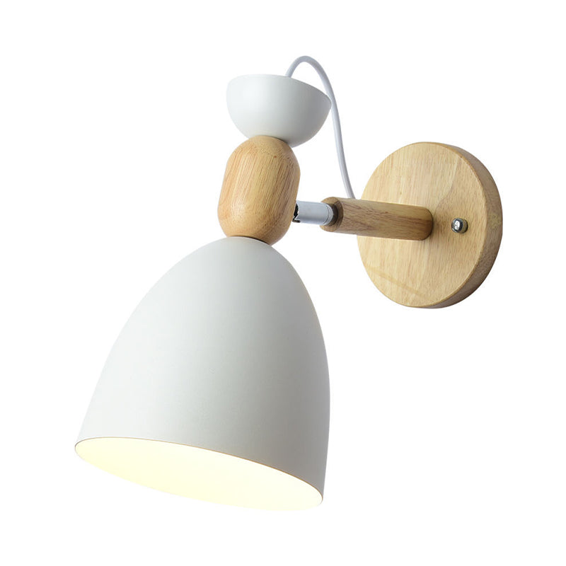 Macaron Cone Shape Wall Sconce Metal 1 Light Sconces for Bedroom