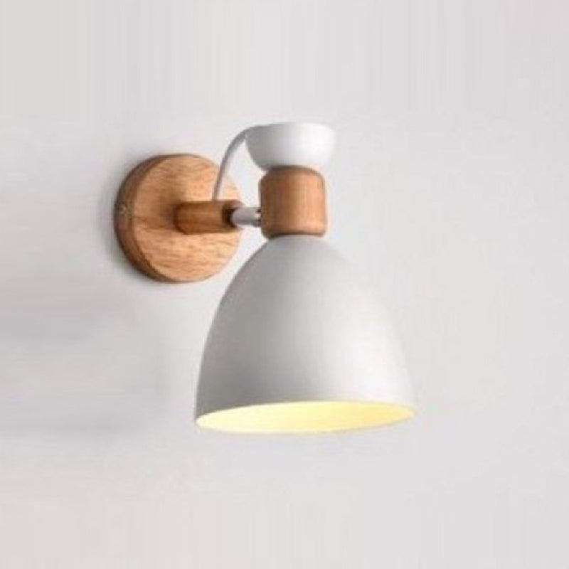 Macaron Cone Shape Wall Sconce Metal 1 Light Sconces for Bedroom