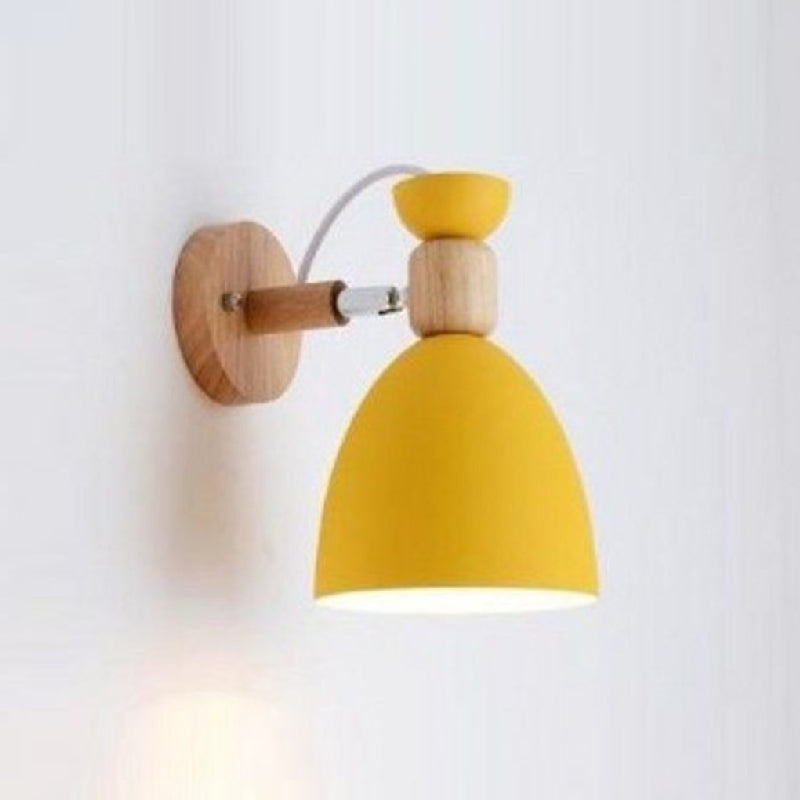 Macaron Cone Shape Wall Sconce Metal 1 Light Sconces for Bedroom