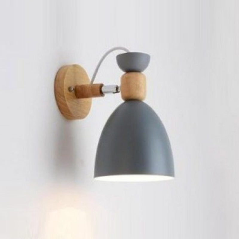 Macaron Cone Shape Wall Sconce Metal 1 Light Sconces for Bedroom