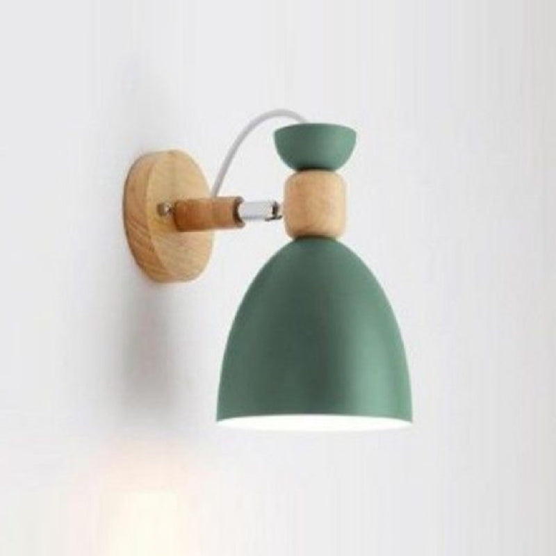 Macaron Cone Shape Wall Sconce Metal 1 Light Sconces for Bedroom