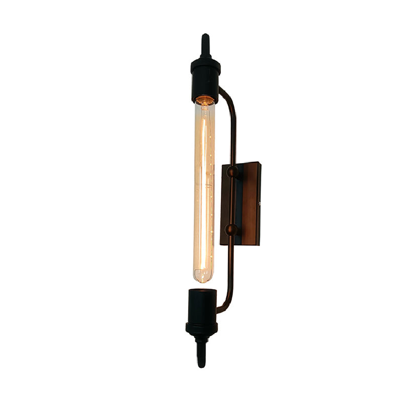 Black Wall Sconce Linear Shape Wall Light with Metal Shade for Bedroom