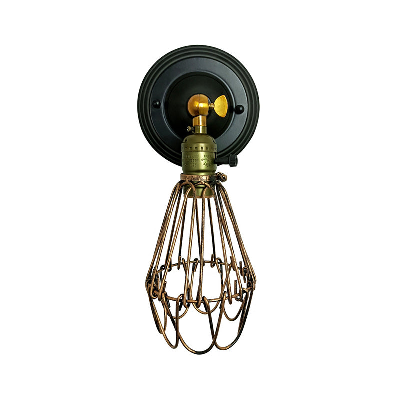 Black Wall Sconce Geometric Shape Wall Light with Metal Shade for Bedroom