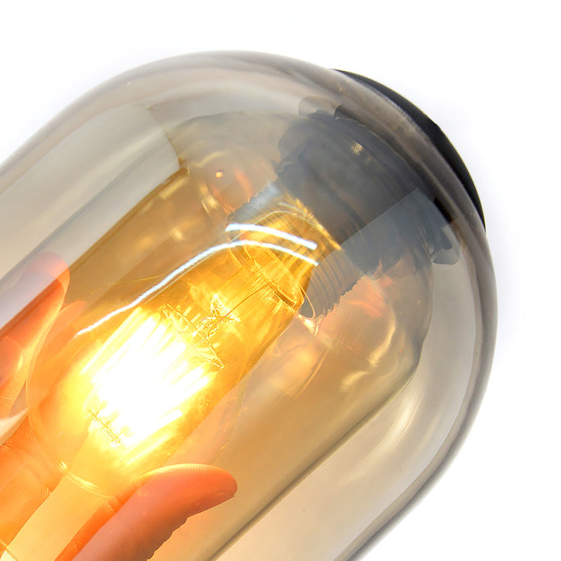 Industrial Style Cylinder Wall Light Glass 1 Light Sconces for Bedroom