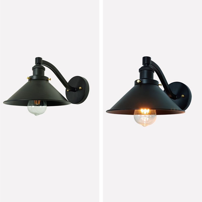 Industrial Wall Sconce Cone Shape Wall Light with Metal Shade for Living Room