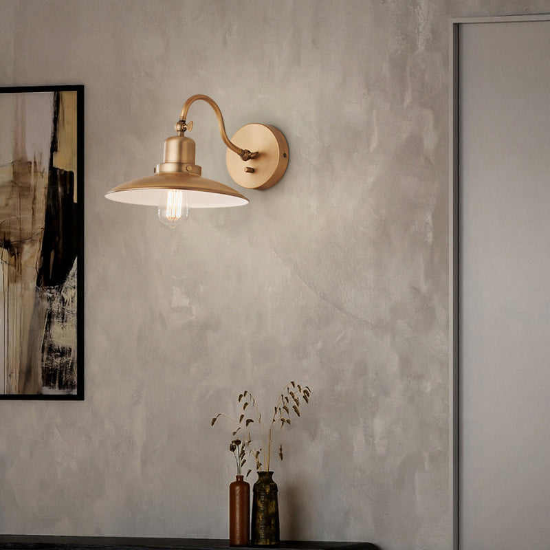 Industrial Wall Sconce Dome Shape Wall Light with Metal Shade for Living Room