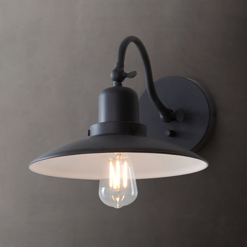 Industrial Wall Sconce Dome Shape Wall Light with Metal Shade for Living Room