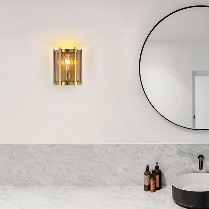 Cutout Shape Wall Lamp Industrial Style Metal 1 Light Sconce in Gold