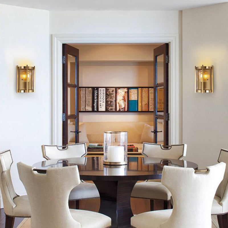 Cutout Shape Wall Lamp Industrial Style Metal 1 Light Sconce in Gold