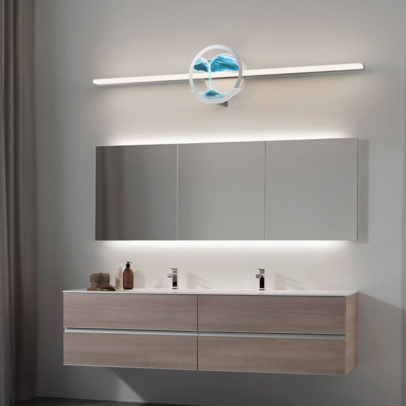Modern Glass Wall Sconce Linear Shape Vanity Lamp with Acrylic Shade for Bathroom