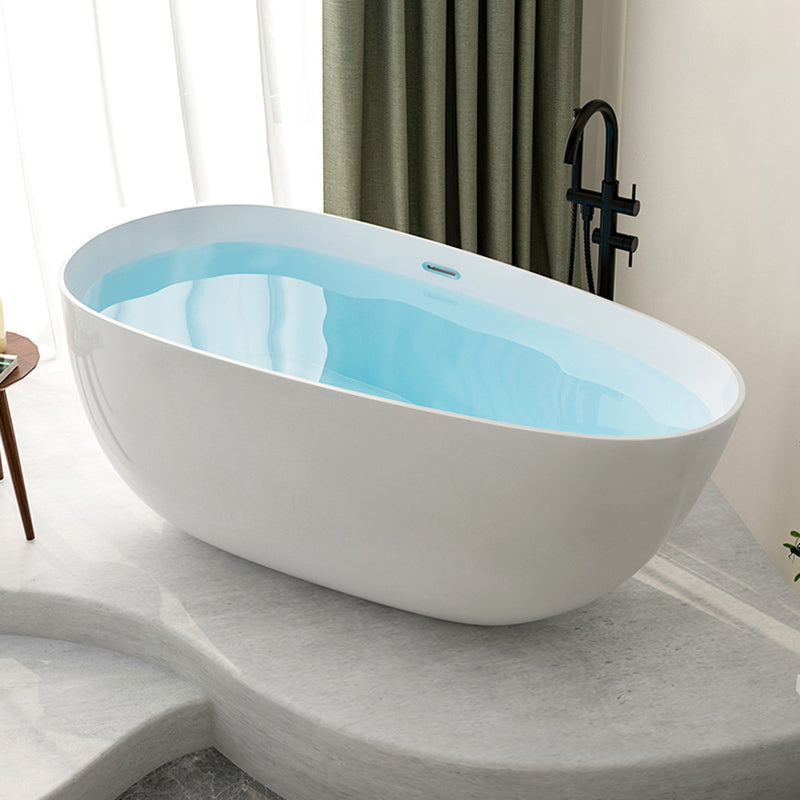 Contemporary Soaking Freestanding Bathtub Acrylic-Fiberglass Oval Bathtub