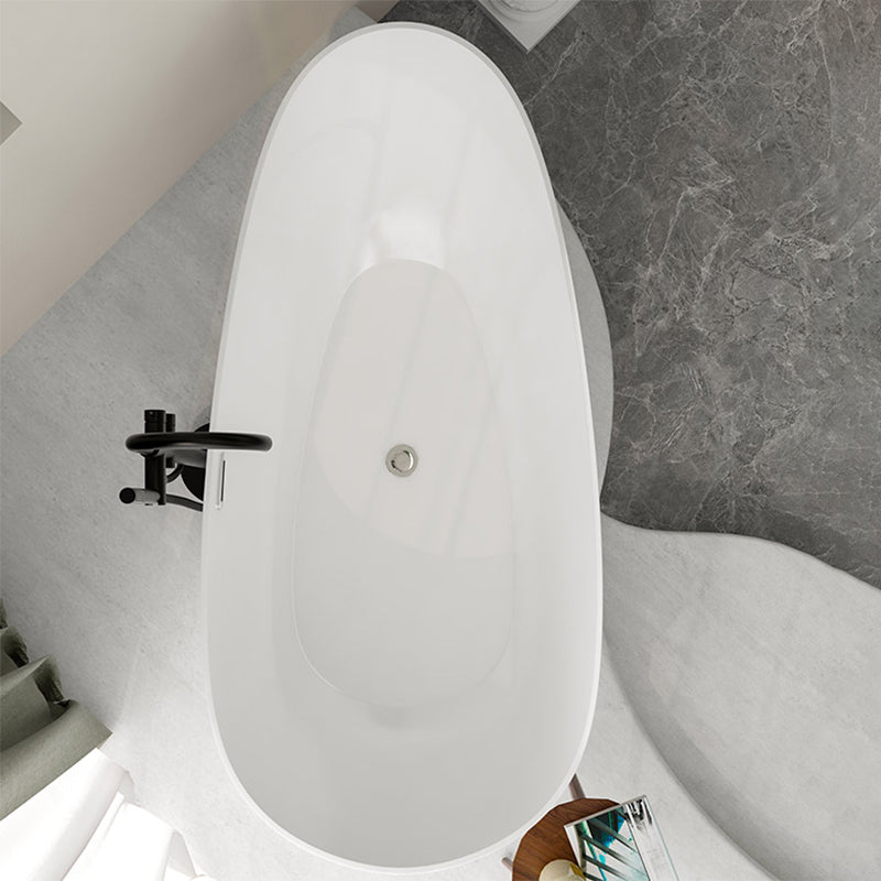 Contemporary Soaking Freestanding Bathtub Acrylic-Fiberglass Oval Bathtub