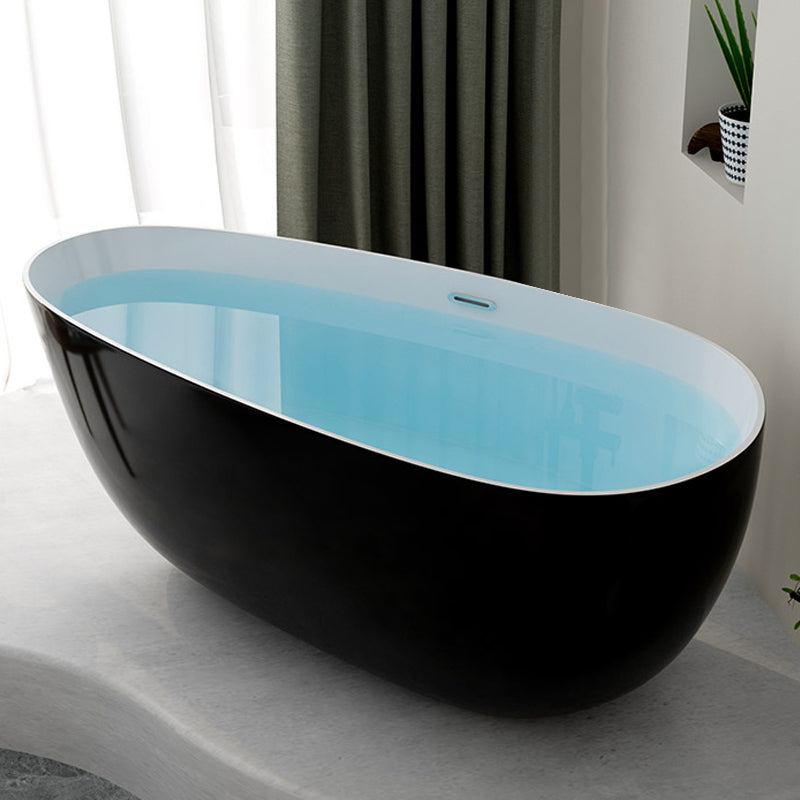 Contemporary Soaking Freestanding Bathtub Acrylic-Fiberglass Oval Bathtub