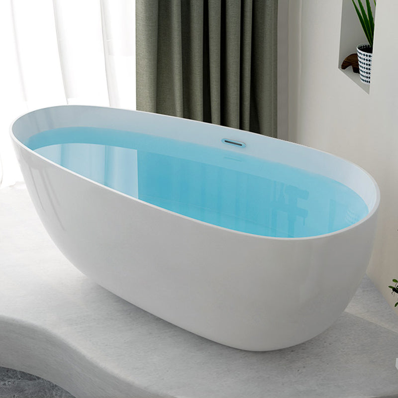 Contemporary Soaking Freestanding Bathtub Acrylic-Fiberglass Oval Bathtub