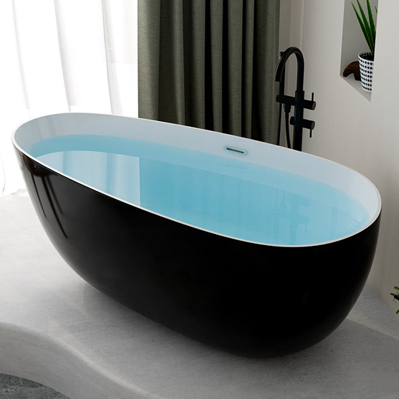 Contemporary Soaking Freestanding Bathtub Acrylic-Fiberglass Oval Bathtub
