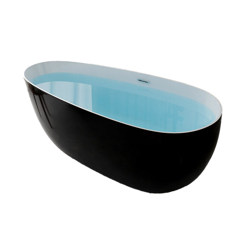 Contemporary Soaking Freestanding Bathtub Acrylic-Fiberglass Oval Bathtub