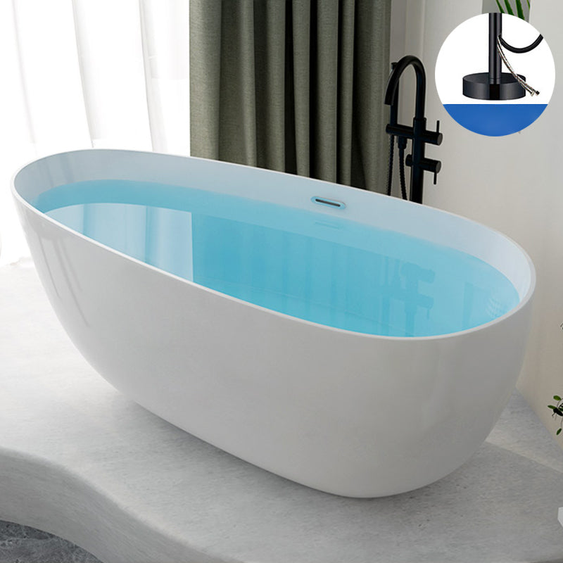 Contemporary Soaking Freestanding Bathtub Acrylic-Fiberglass Oval Bathtub