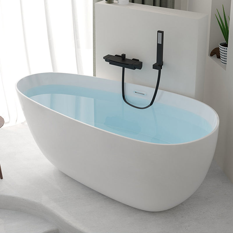 Contemporary Soaking Freestanding Bathtub Acrylic-Fiberglass Oval Bathtub