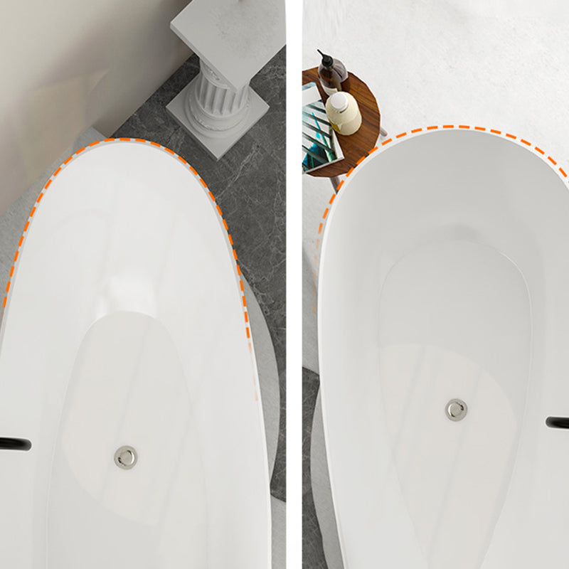 Contemporary Soaking Freestanding Bathtub Acrylic-Fiberglass Oval Bathtub