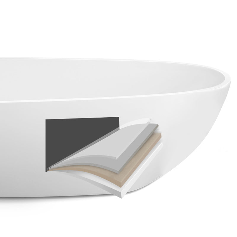 Contemporary Soaking Freestanding Bathtub Acrylic-Fiberglass Oval Bathtub
