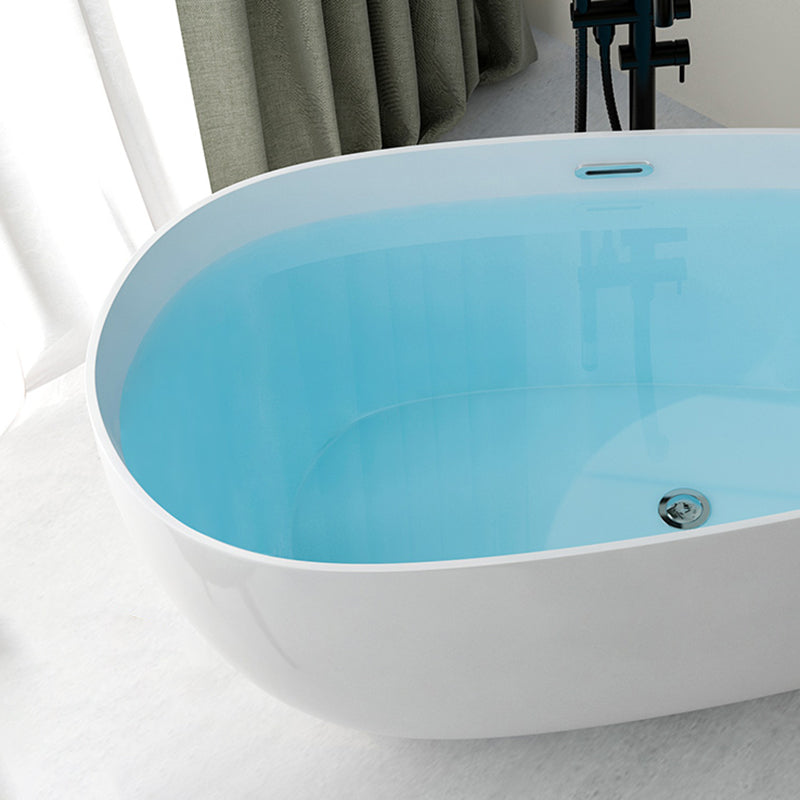 Contemporary Soaking Freestanding Bathtub Acrylic-Fiberglass Oval Bathtub