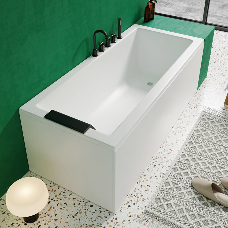 Freestanding Acrylic Bathtub Modern Stand Alone Soaking Tub with  Pop-up Drain