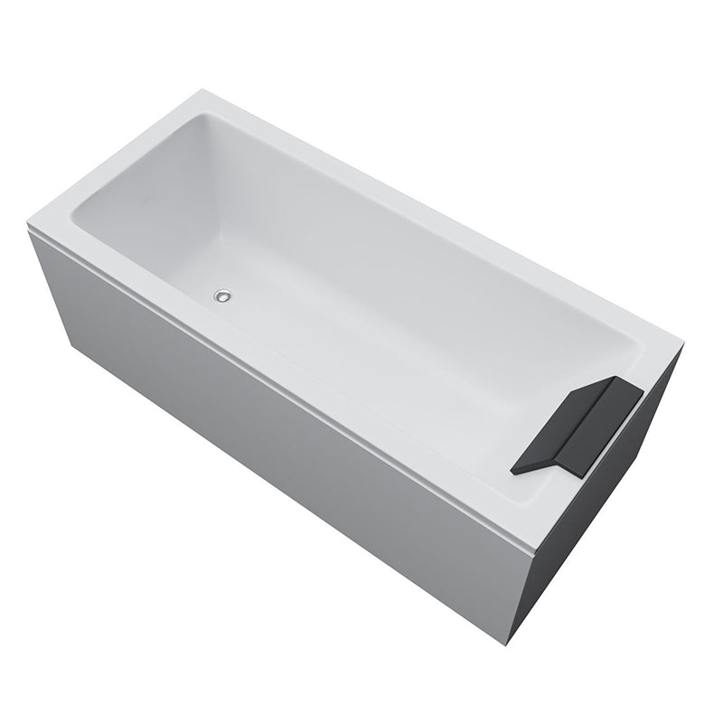 Freestanding Acrylic Bathtub Modern Stand Alone Soaking Tub with  Pop-up Drain