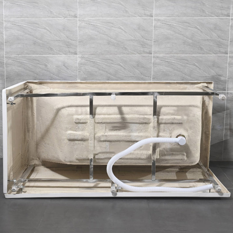 Freestanding Acrylic Bathtub Modern Stand Alone Soaking Tub with  Pop-up Drain