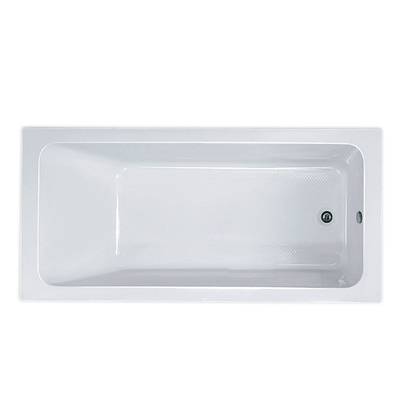 Modern Rectangular Drop-in Bath Tub White Acrylic Tub with Internal Drain