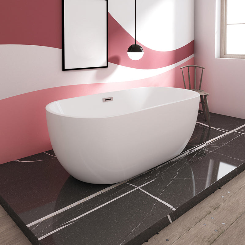 Contemporary Soaking Bathtub Acrylic Rectangular Tub for Home