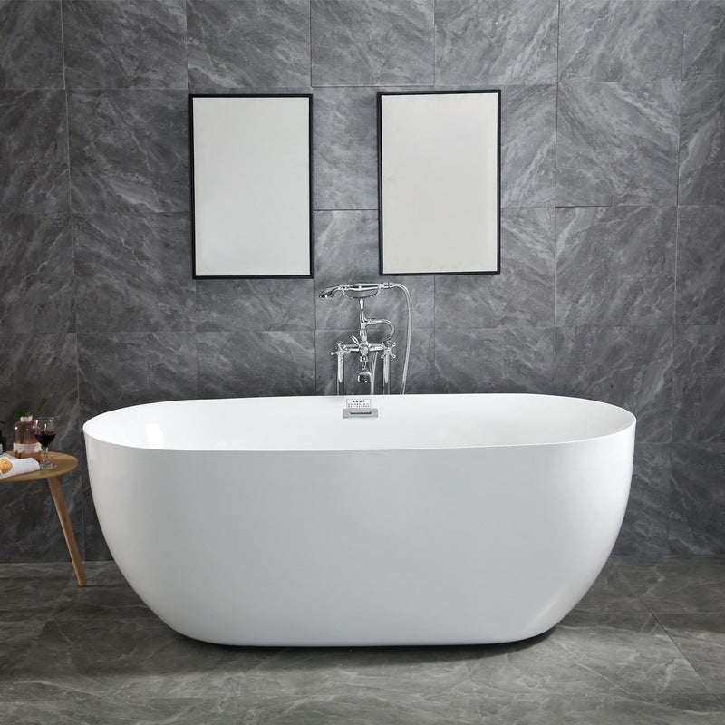 Bathroom Acrylic Oval Bathtub Soaking Tubs without Base in White