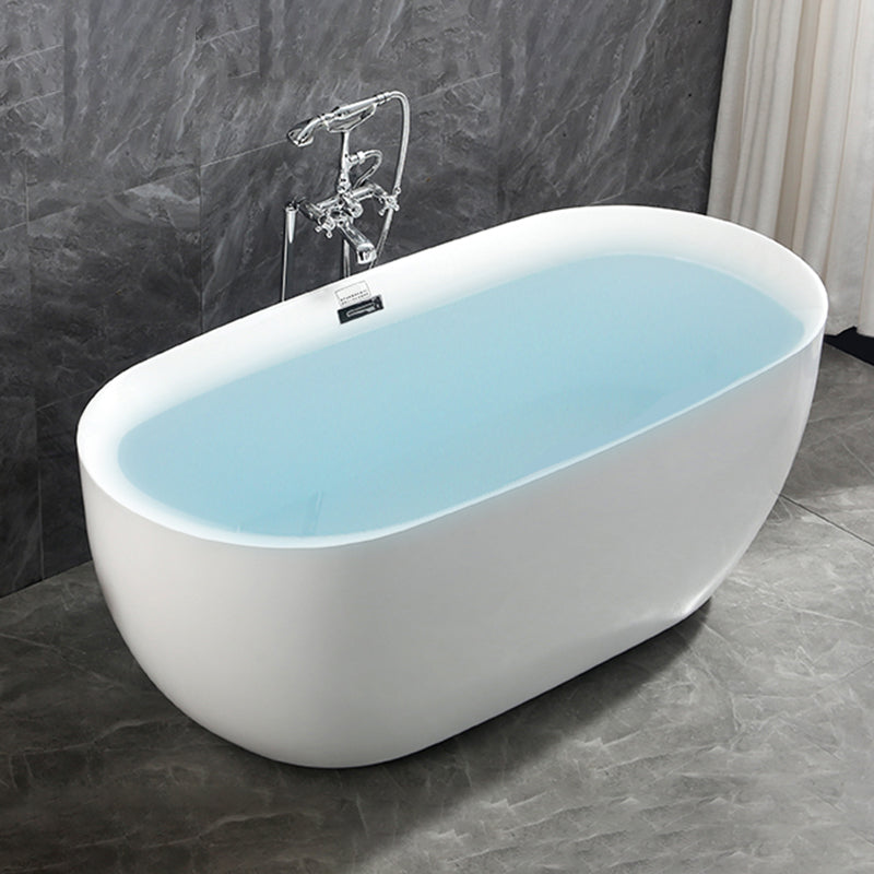 Bathroom Acrylic Oval Bathtub Soaking Tubs without Base in White