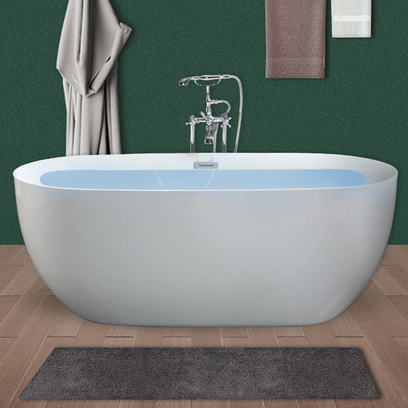 Bathroom Acrylic Oval Bathtub Soaking Tubs without Base in White