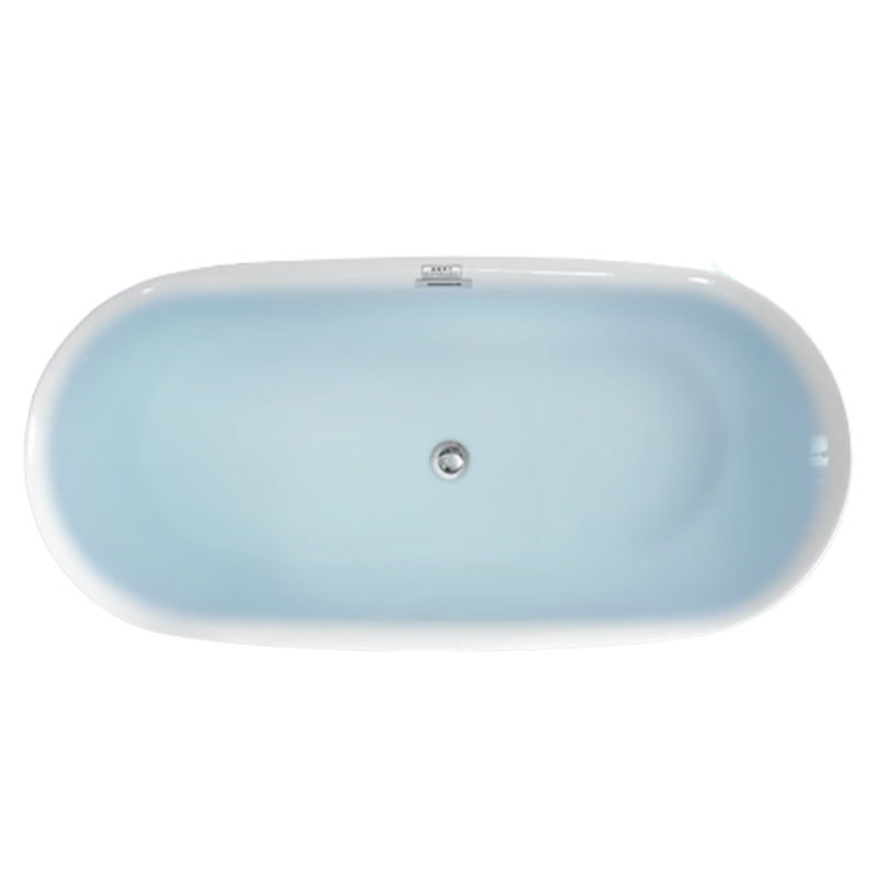 Bathroom Acrylic Oval Bathtub Soaking Tubs without Base in White