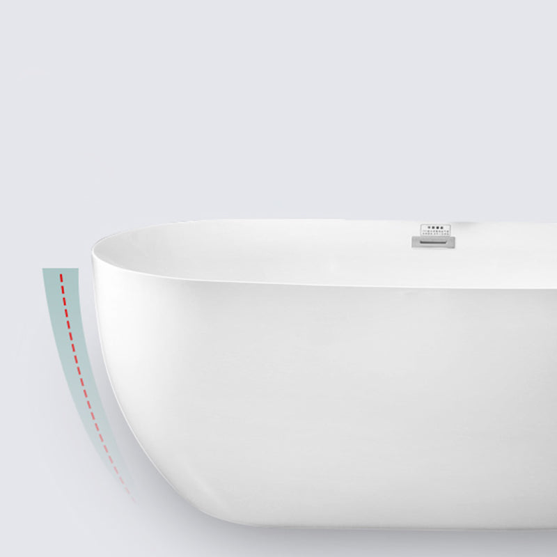 Bathroom Acrylic Oval Bathtub Soaking Tubs without Base in White