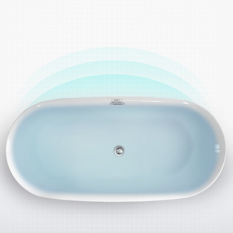 Bathroom Acrylic Oval Bathtub Soaking Tubs without Base in White