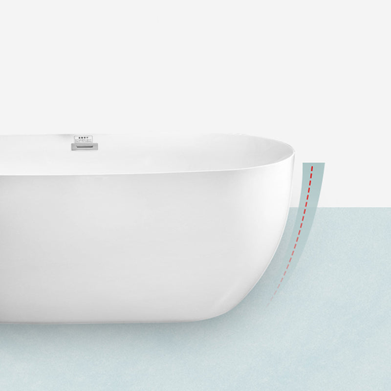 Bathroom Acrylic Oval Bathtub Soaking Tubs without Base in White
