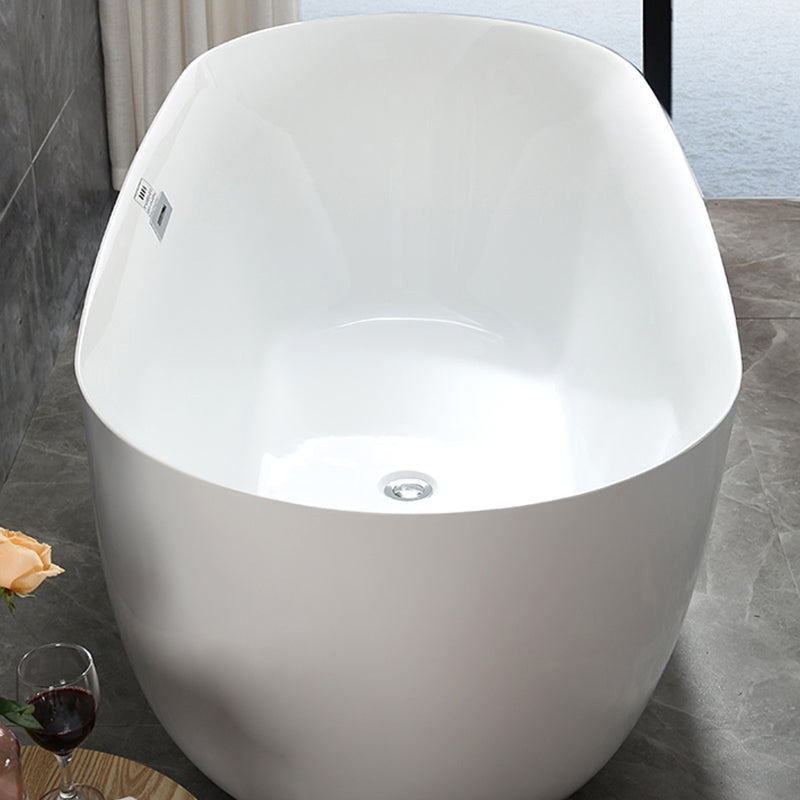 Bathroom Acrylic Oval Bathtub Soaking Tubs without Base in White