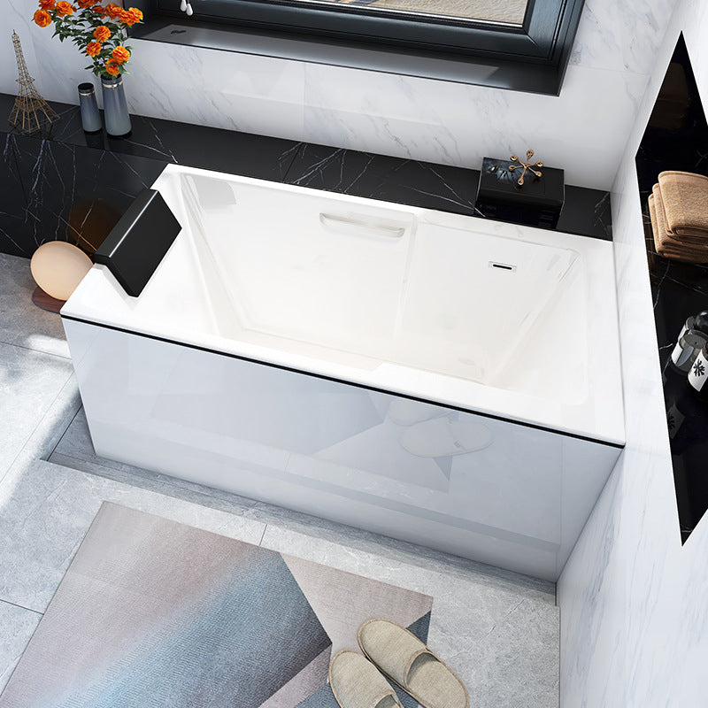 Freestanding Acrylic Bathtub Modern Stand Alone Soaking Tub with Slotted Overflow Drain