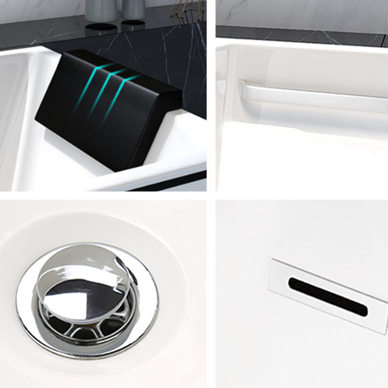 Freestanding Acrylic Bathtub Modern Stand Alone Soaking Tub with Slotted Overflow Drain