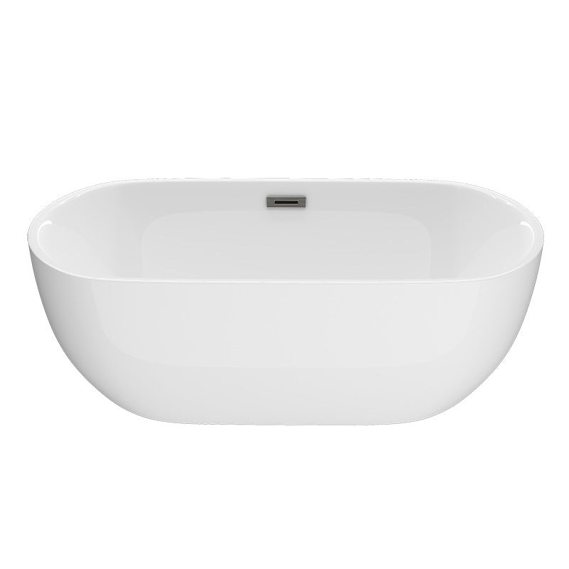 Matte Finish Acrylic Freestanding Tub Contemporary Oval Bathtub