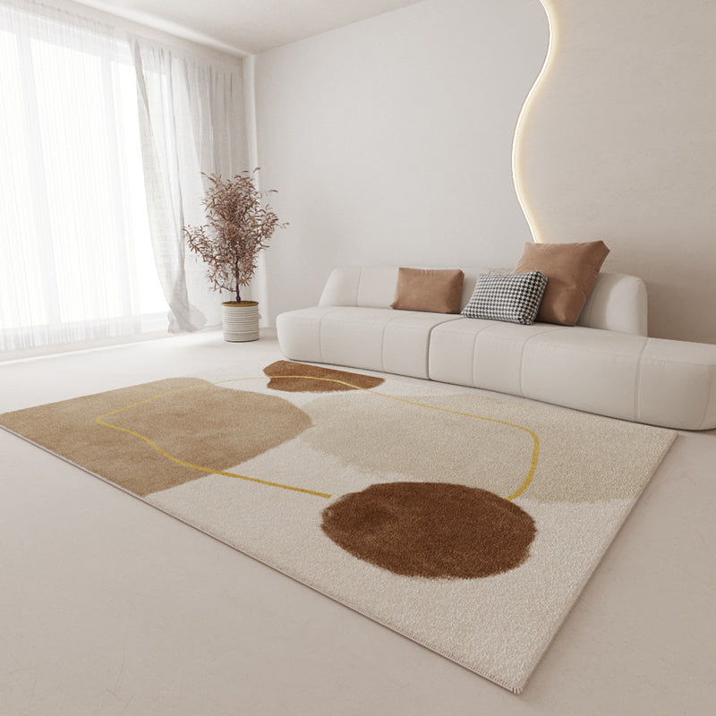 Simple White Carpet Polyester Color Block Carpet Washable Carpet for Home Decor