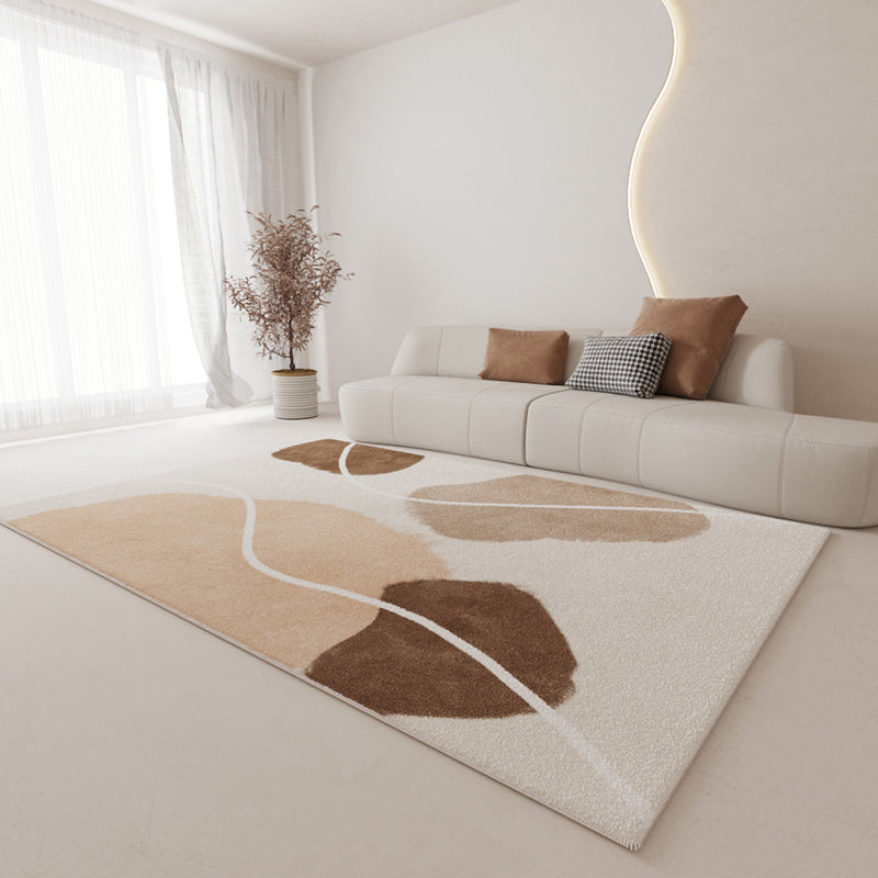Simple White Carpet Polyester Color Block Carpet Washable Carpet for Home Decor